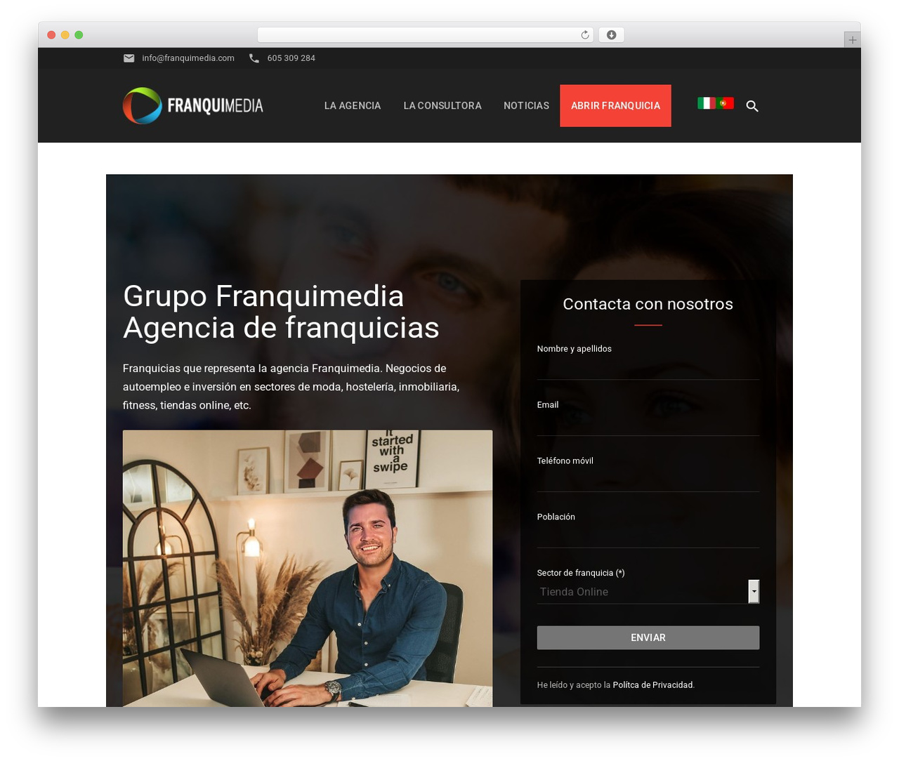 Benchmark theme WordPress - franquimedia.com