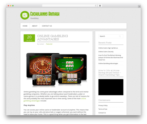 Contango WordPress theme - cuchulainns-armagh.com