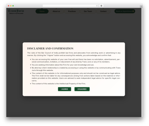 Disclaimer Popup (disclaimer-popup) free WordPress plugin - transjuris.org