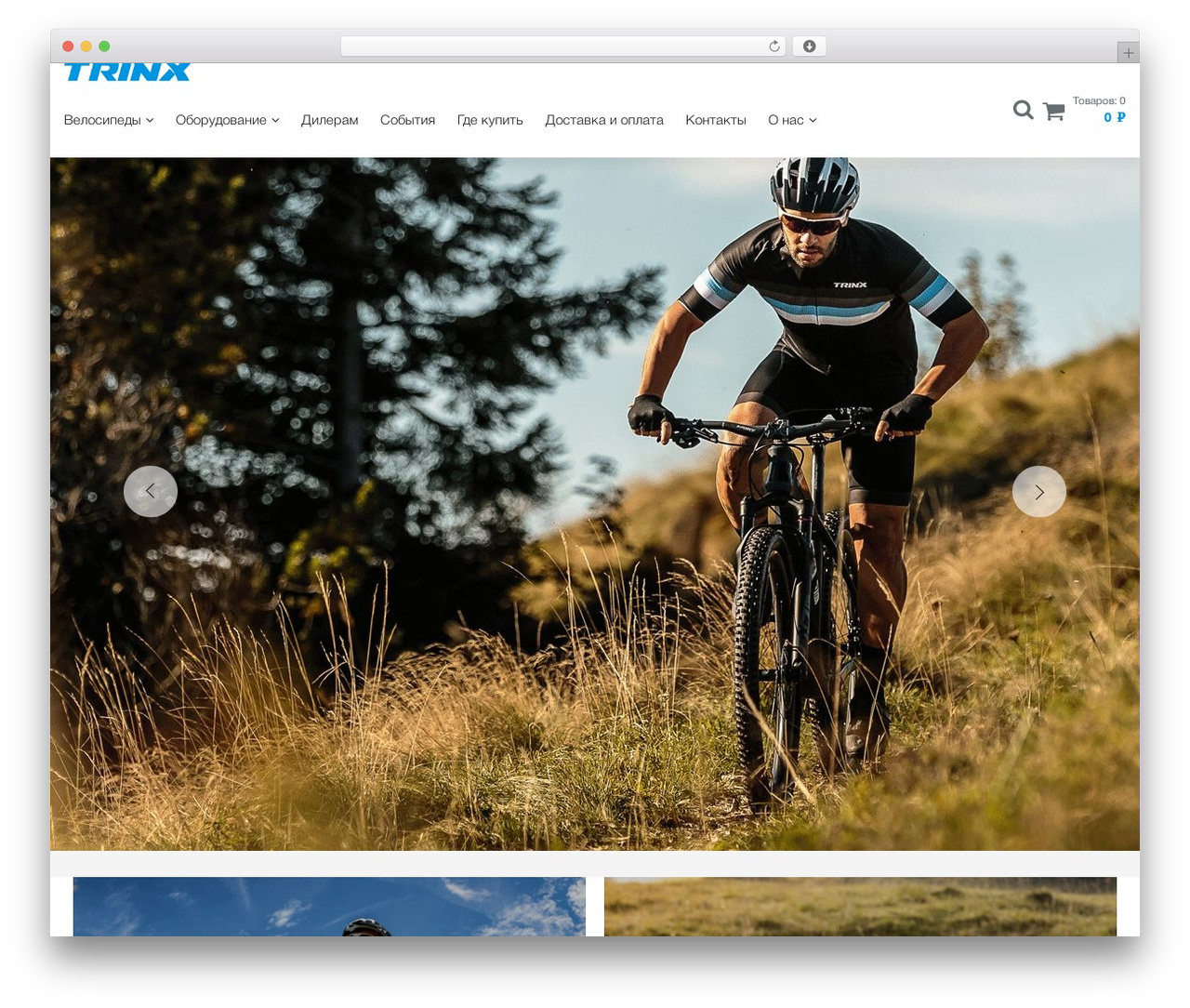WordPress website theme Trinx - trinxbike.ru