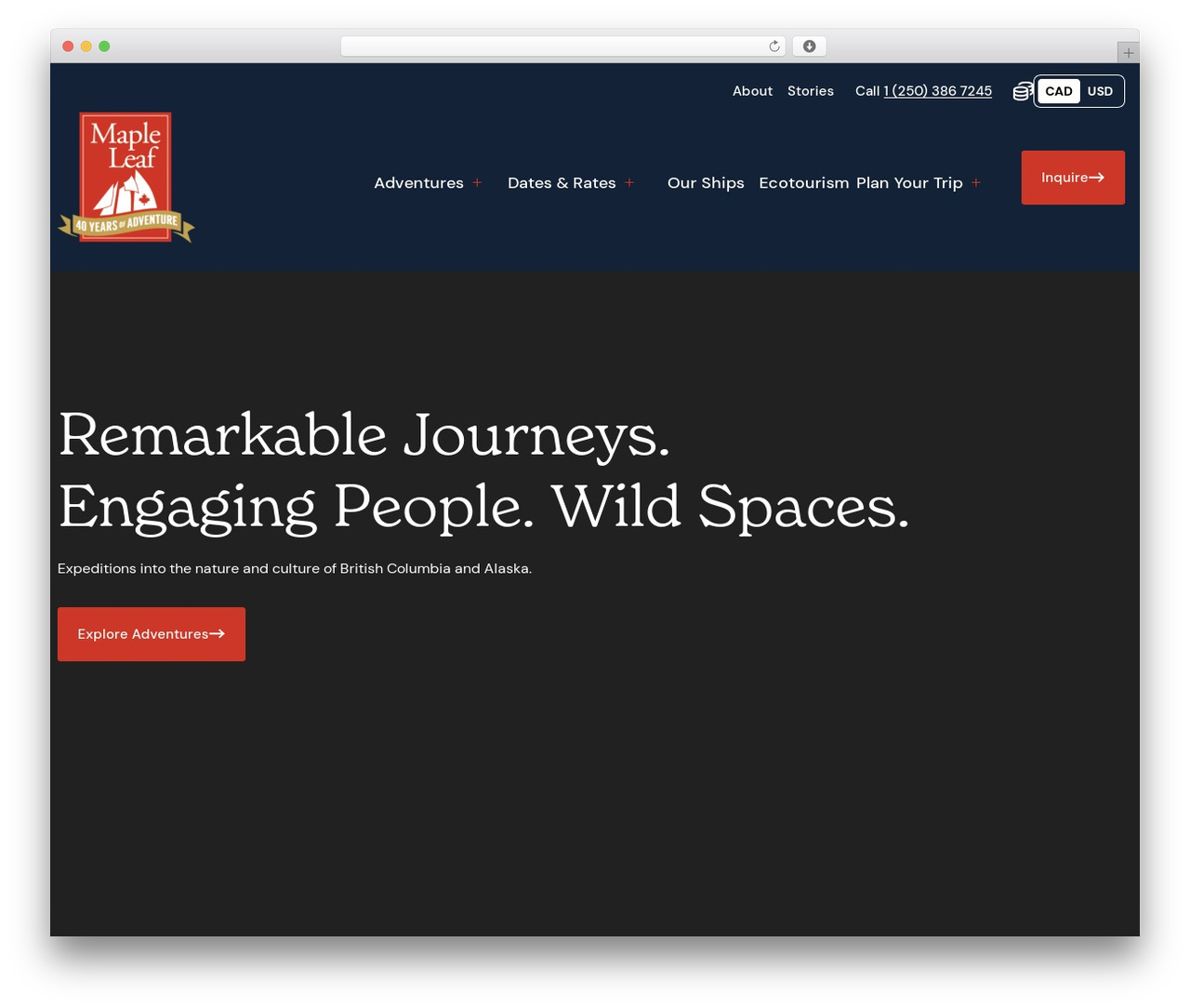 WordPress theme Foundry - mapleleafadventures.com