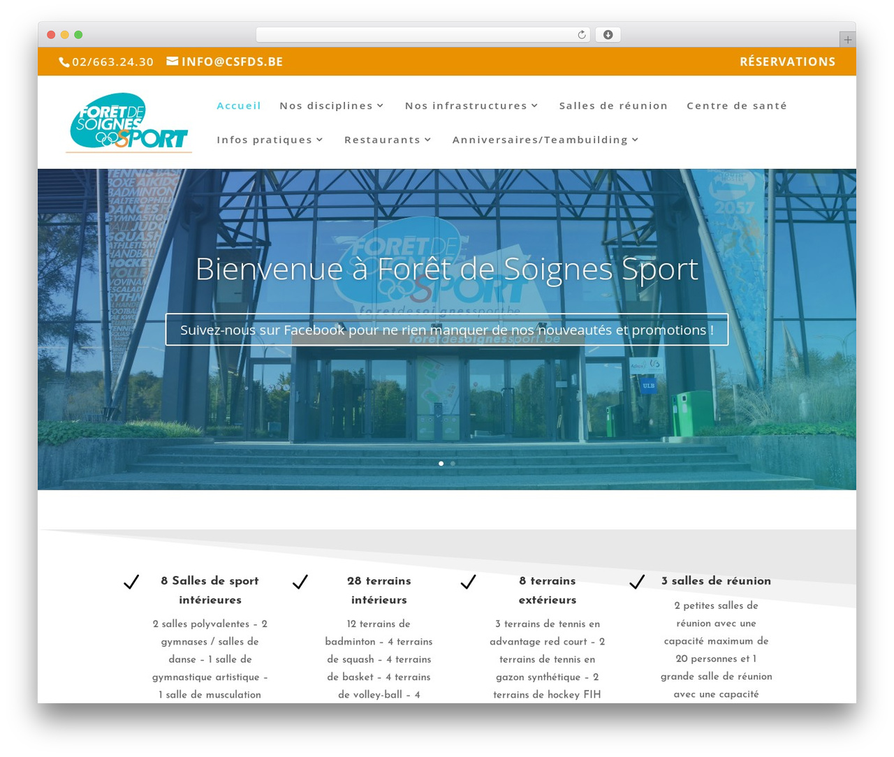 Divi WordPress theme design - foretdesoignessport.be
