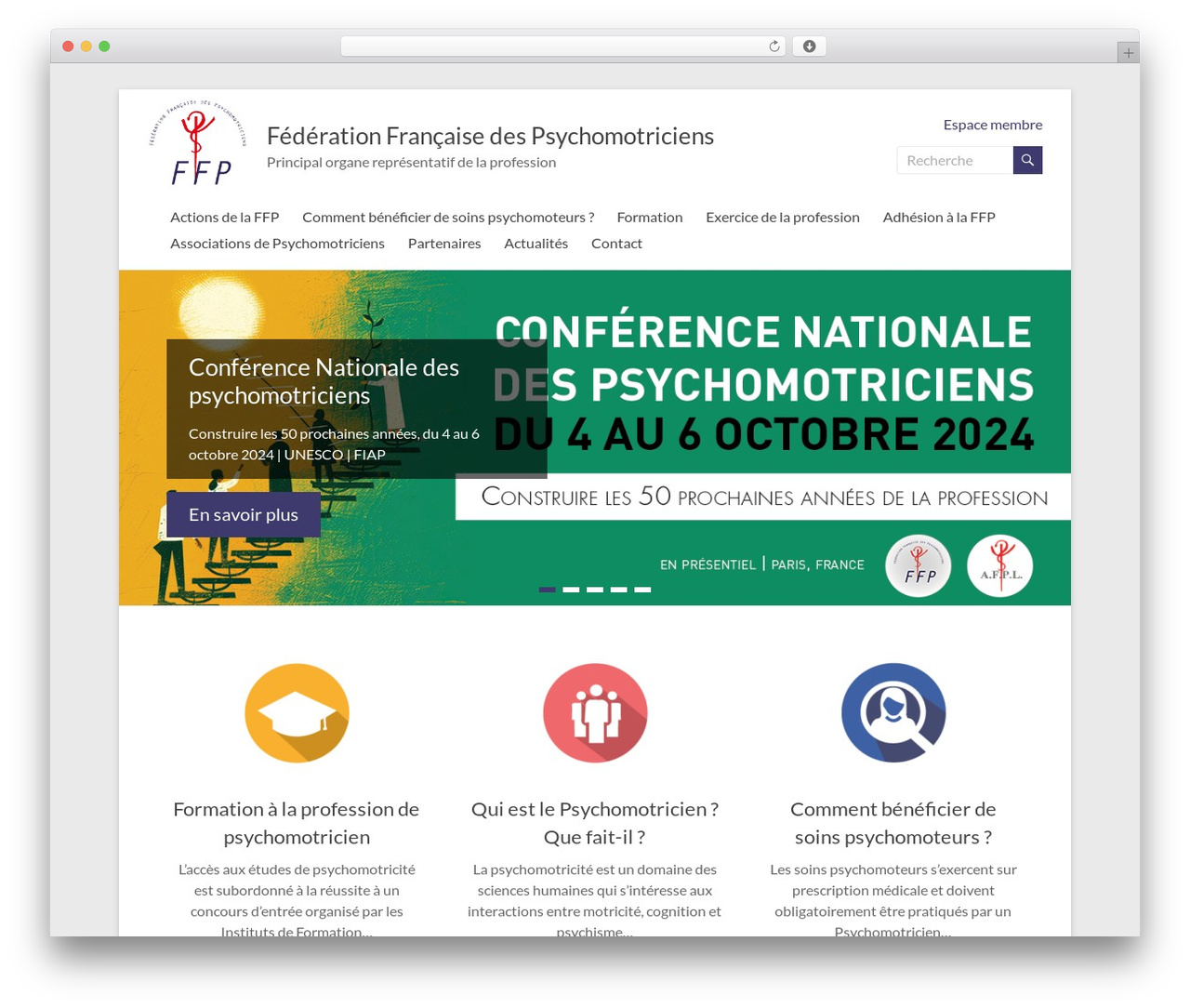 Spacious theme WordPress - fedepsychomot.com
