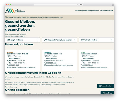 BootScore WordPress theme - alhorn-apotheken.de