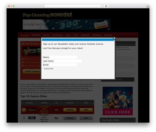 Newsletter Popup (newsletter-popup) free WordPress plugin - topgamingbonuses.com