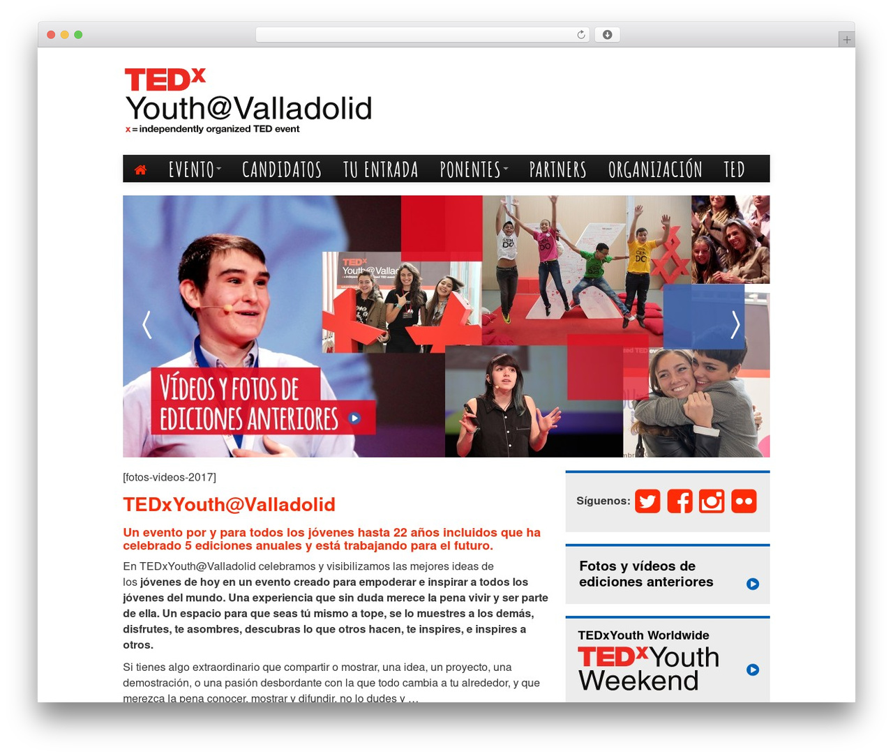 WordPress theme BootstrapWP - tedxyouthvalladolid.com