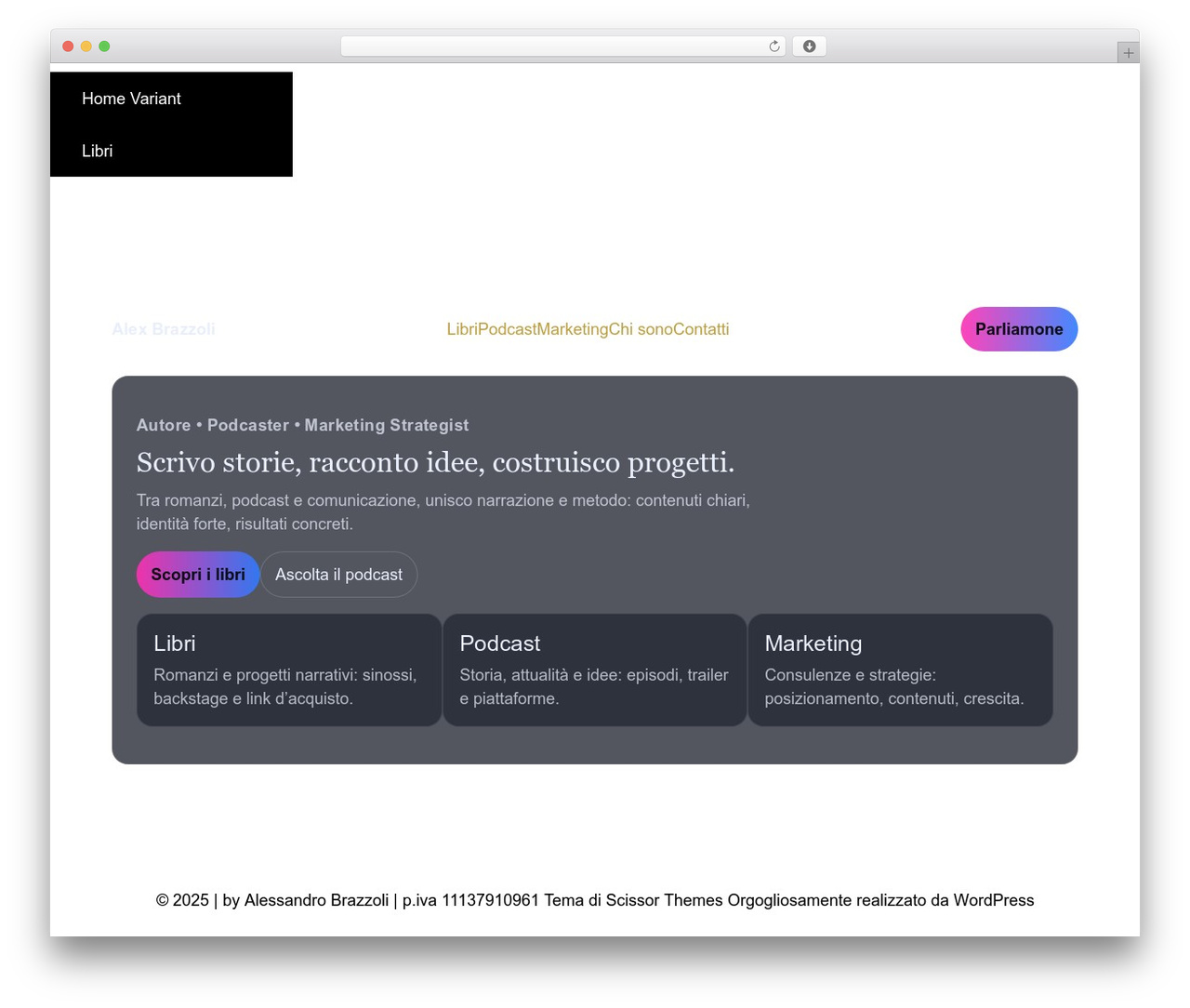 WordPress website theme Writee - alexbrazzoli.it WordPress website theme Writee - alexbrazzoli.it