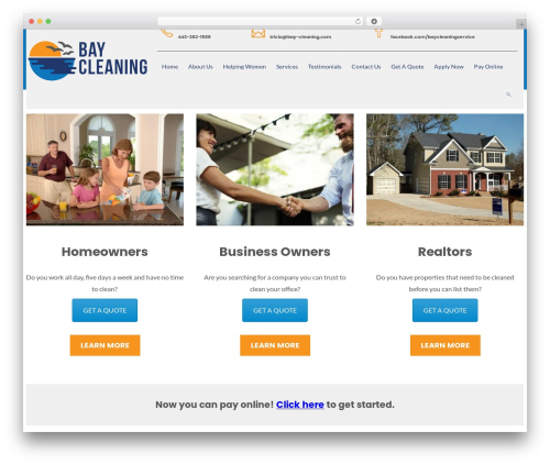 Cleanco premium WordPress theme - bay-cleaning.com