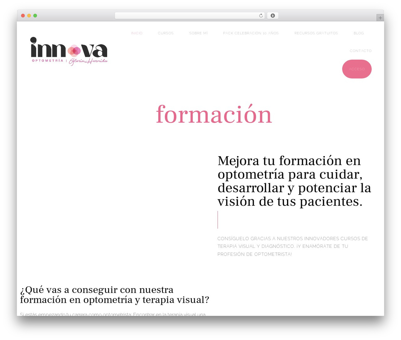 Theme WordPress Innova Optometría - innovaoptometria.com