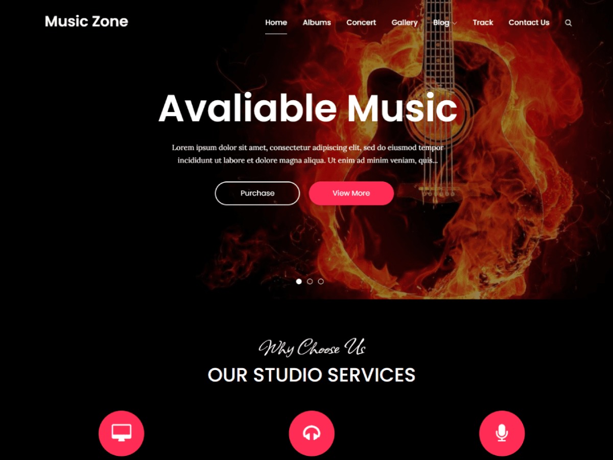 WordPress theme Music Zone
