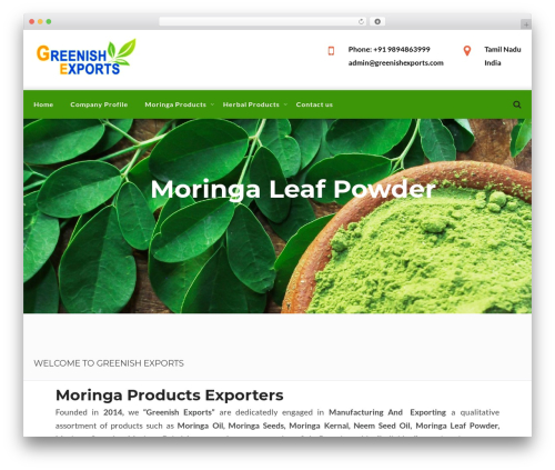 WordPress theme QuintusWP - greenishexports.com