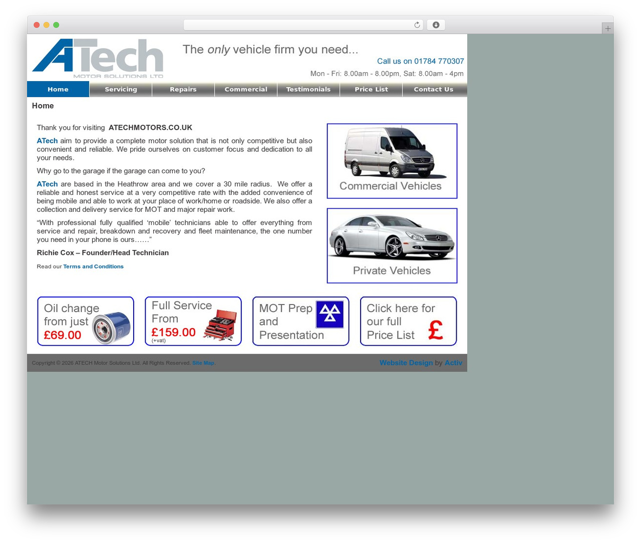 Hello Elementor WordPress theme - atechmotors.co.uk