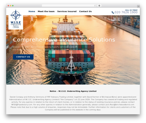 WT1 WordPress theme - wiseunderwriting.com