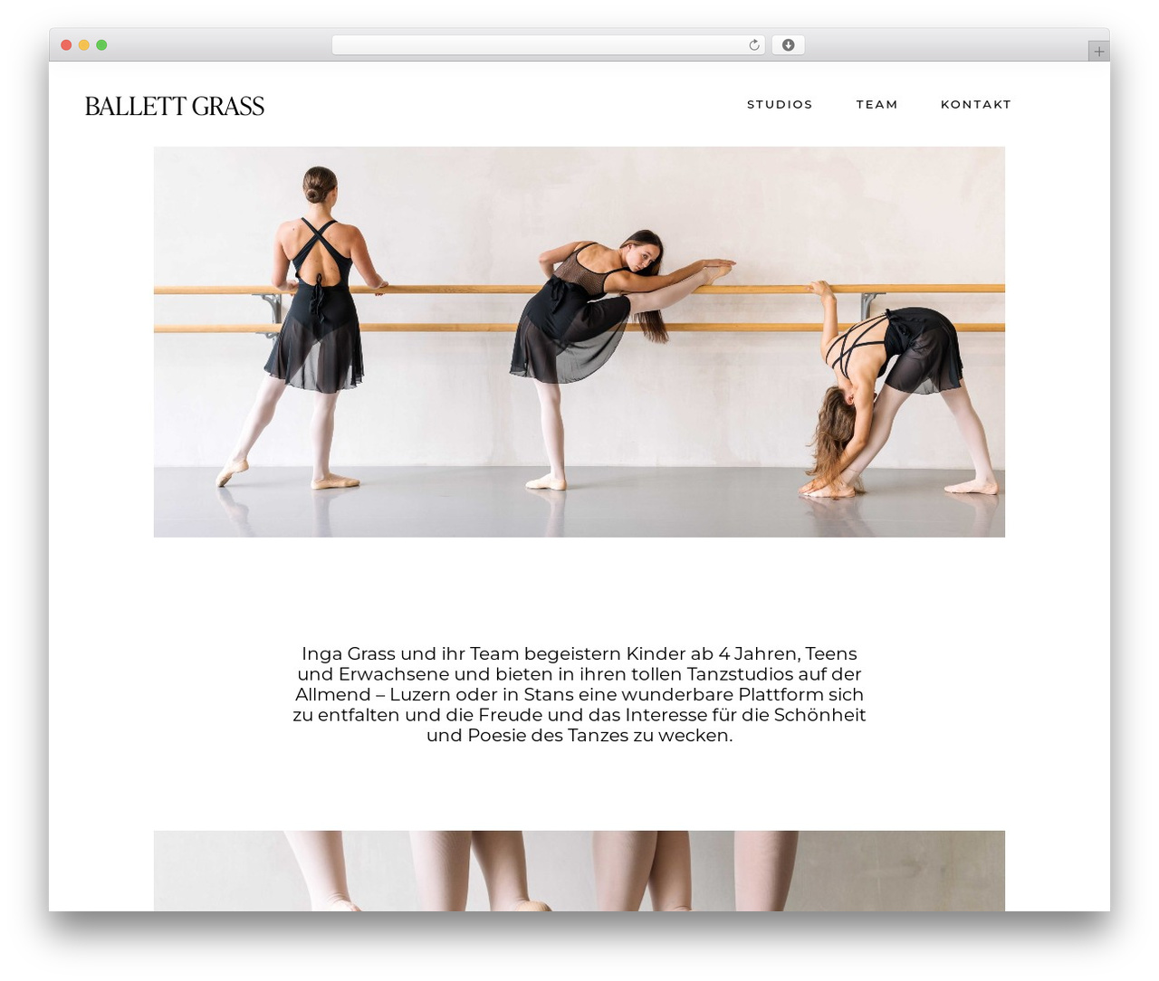 Arabesque theme WordPress - ballettgrass.ch