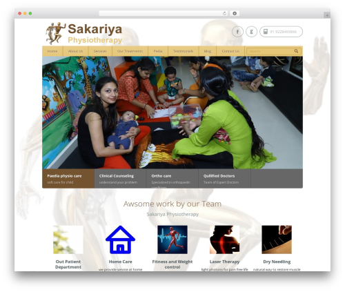 Physiotherapy WordPress theme - sakariyaphysio.com