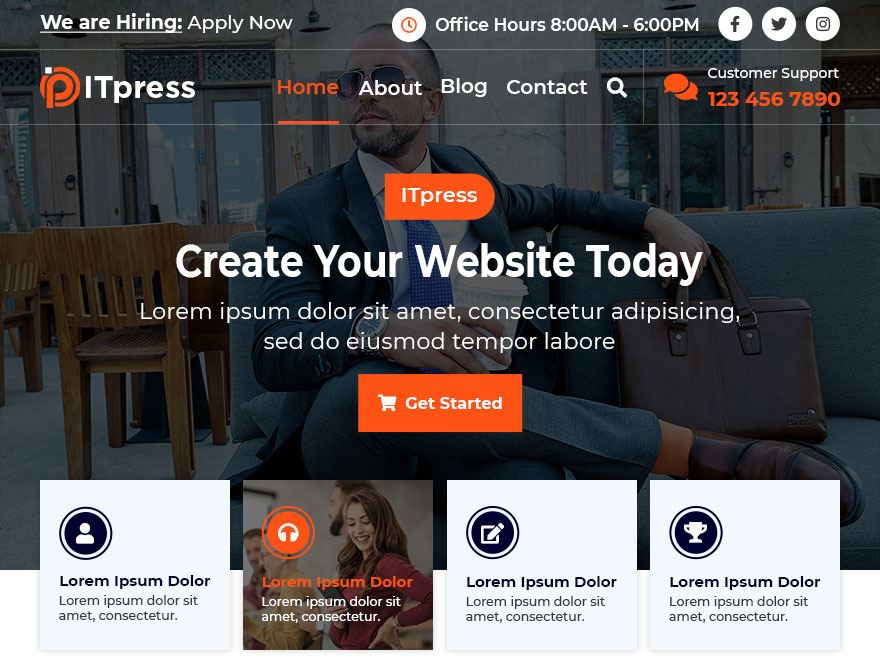 ITpress company WordPress theme
