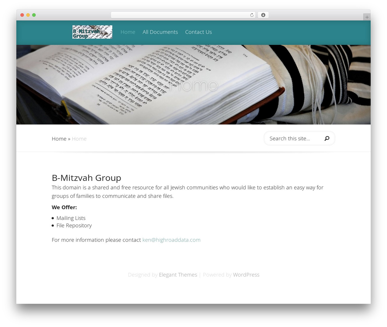 Fable WordPress theme - bmitzvahgroup.com