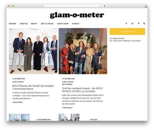Blake von Hauer WordPress theme - glam-o-meter.com