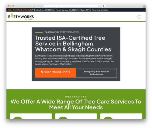 WordPress theme JSA Theme - earthworkstreeservice.com