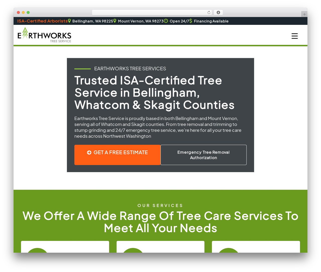 WordPress theme JSA Theme - earthworkstreeservice.com