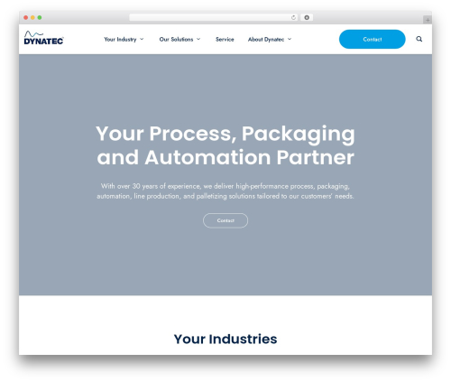 Uncode WordPress website theme - dynatec.no