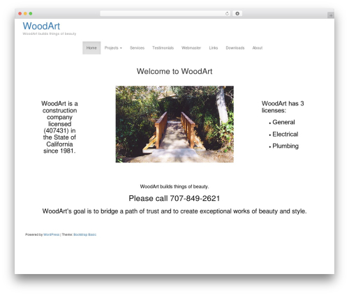Bootstrap Basic free WordPress theme - woodart.net Bootstrap Basic free WordPress theme - woodart.net