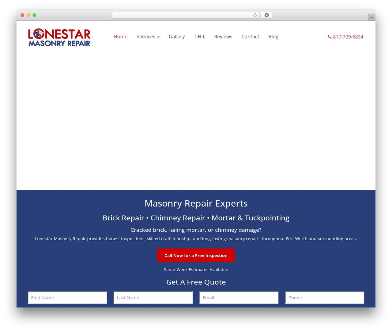 Bootstrap Basic WordPress theme - lonestarmasonryrepair.com