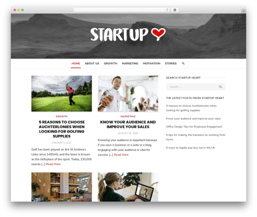 Type WordPress theme - startupheart.com