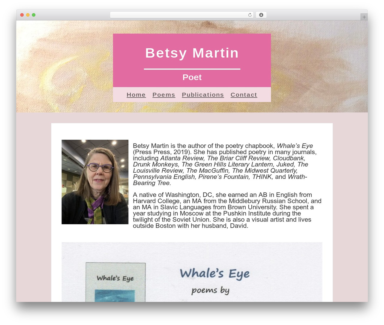 WordPress theme Divi - betsymartinpoet.com