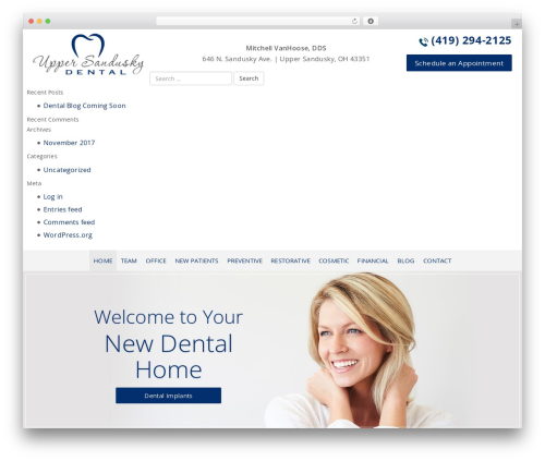 Practice WordPress theme design - uppersanduskydental.com