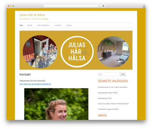 Tiny Framework WordPress theme design - juliashalsa.se