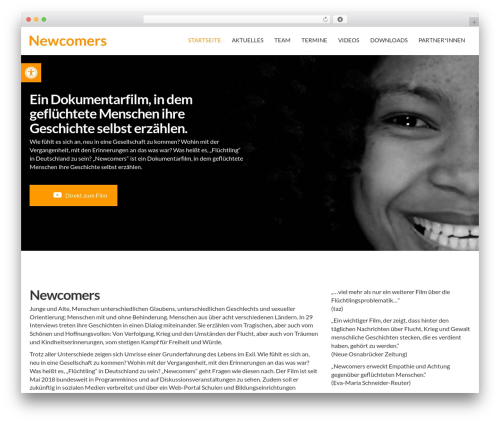 WordPress website theme MX - newcomers-film.de