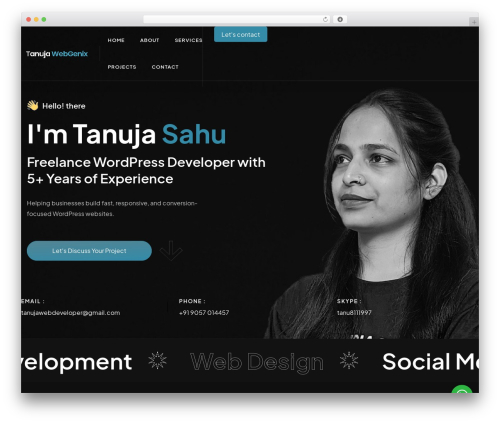 Webfolio WordPress theme - tanujawebgenix.com