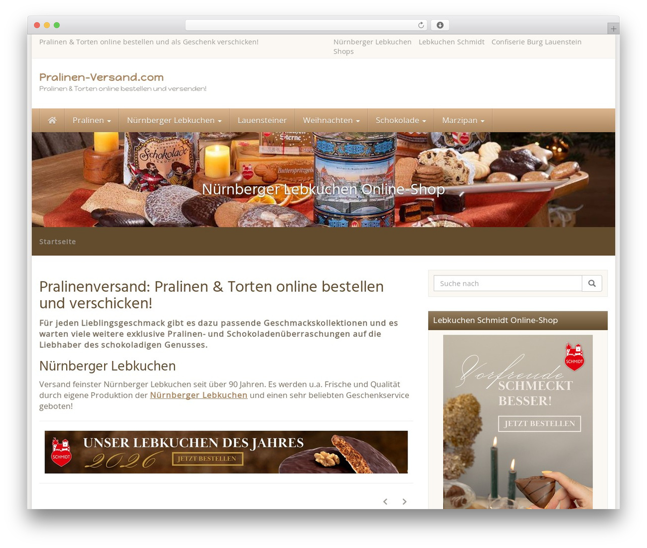 Affiliate Theme WordPress theme - pralinen-versand.com