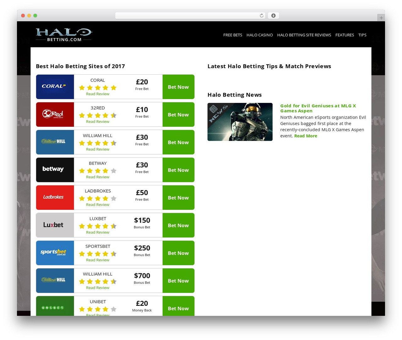 CSGOBetting top WordPress theme - halobetting.com