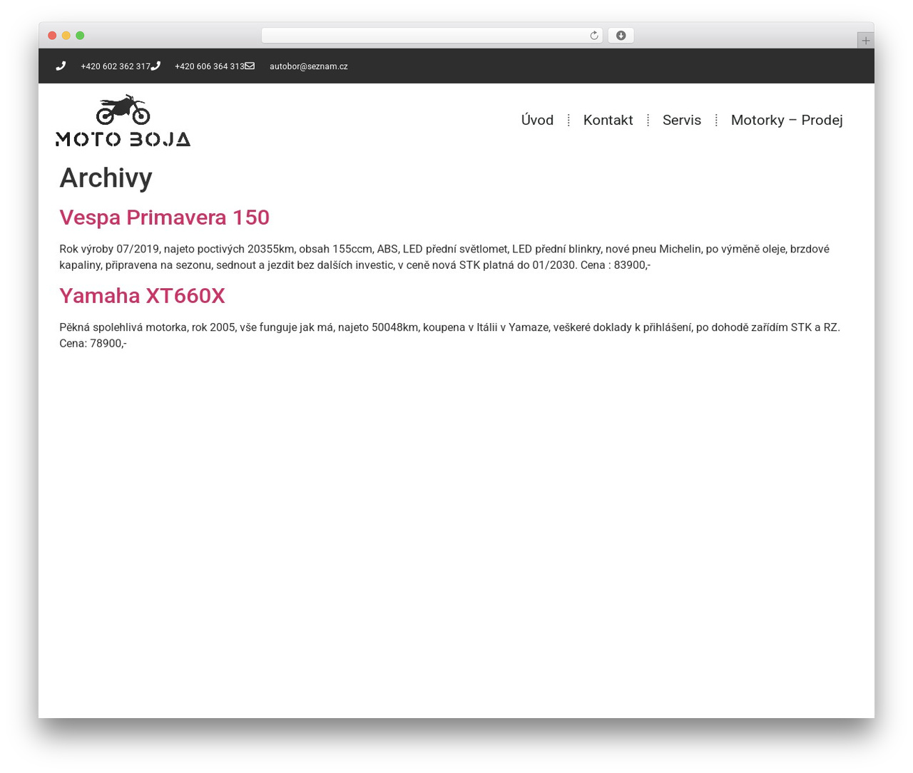 Hello Elementor theme WordPress - motoboja.cz