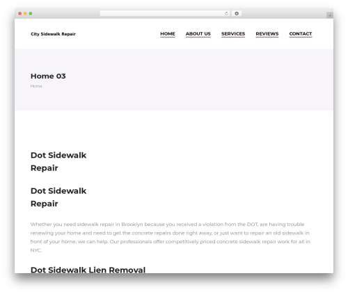 WordPress website theme Quper - citysidewalkrepairs.com