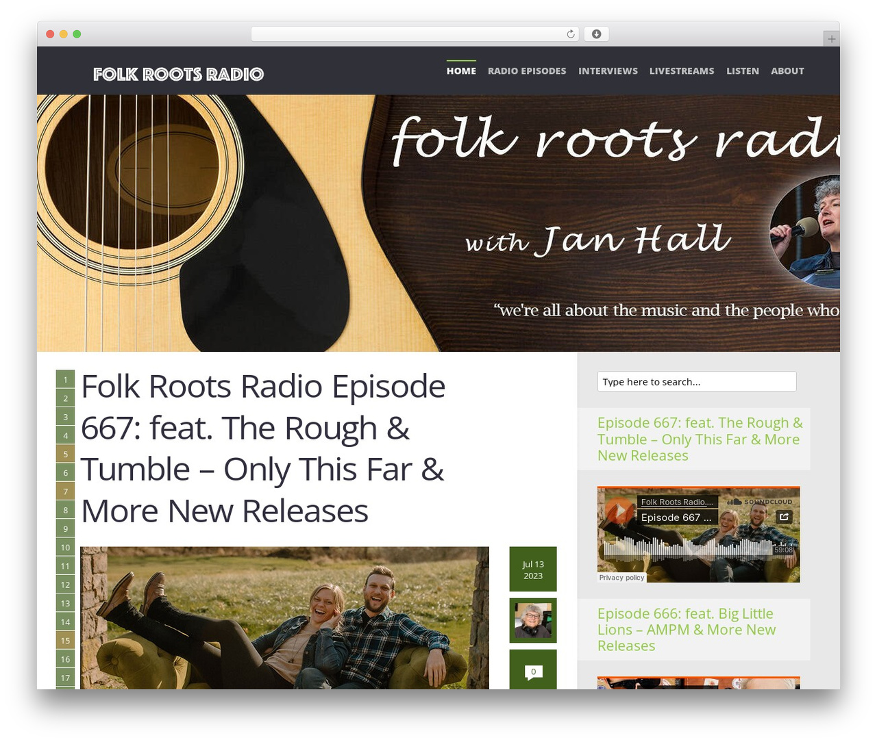 SeaShell WordPress theme - folkrootsradio.com SeaShell WordPress theme - folkrootsradio.com