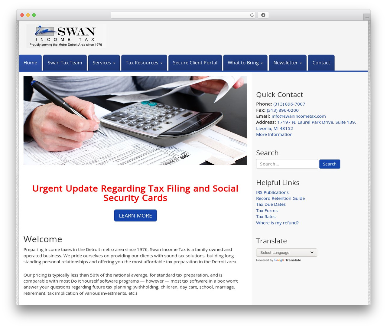 Customized4 theme WordPress - swanincometax.com