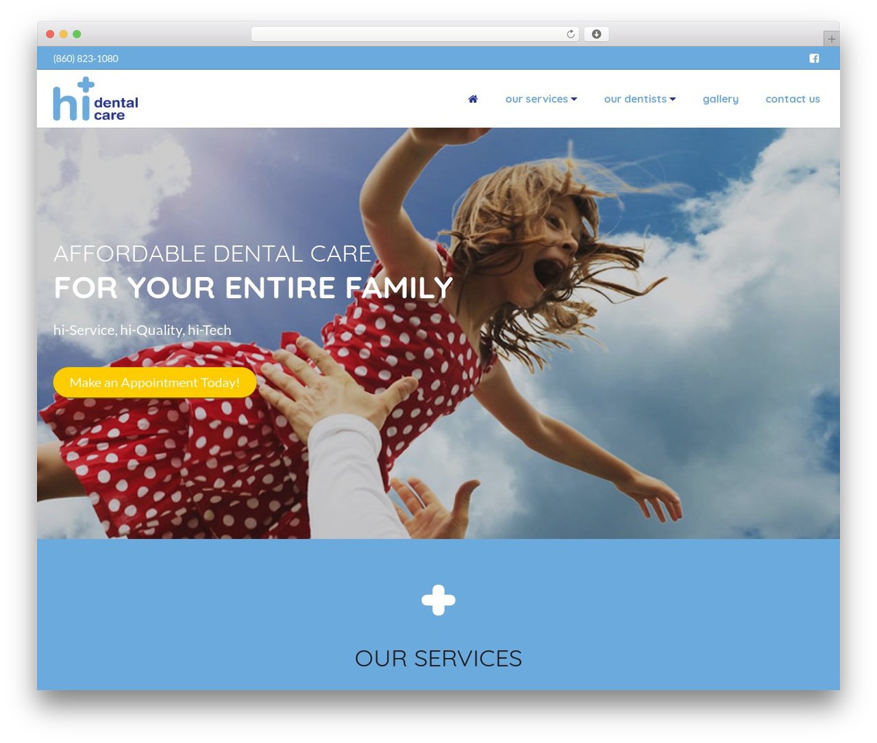 Lambda WordPress website theme - hidentalcare.com