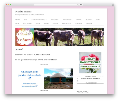 WordPress theme Tiny Framework - planete-enfants.info
