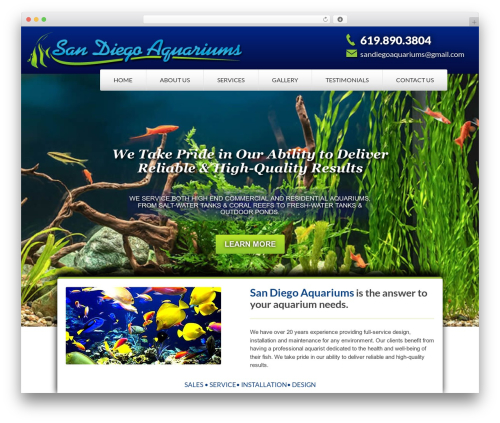 WP Default premium WordPress theme - sandiegoaquariums.com