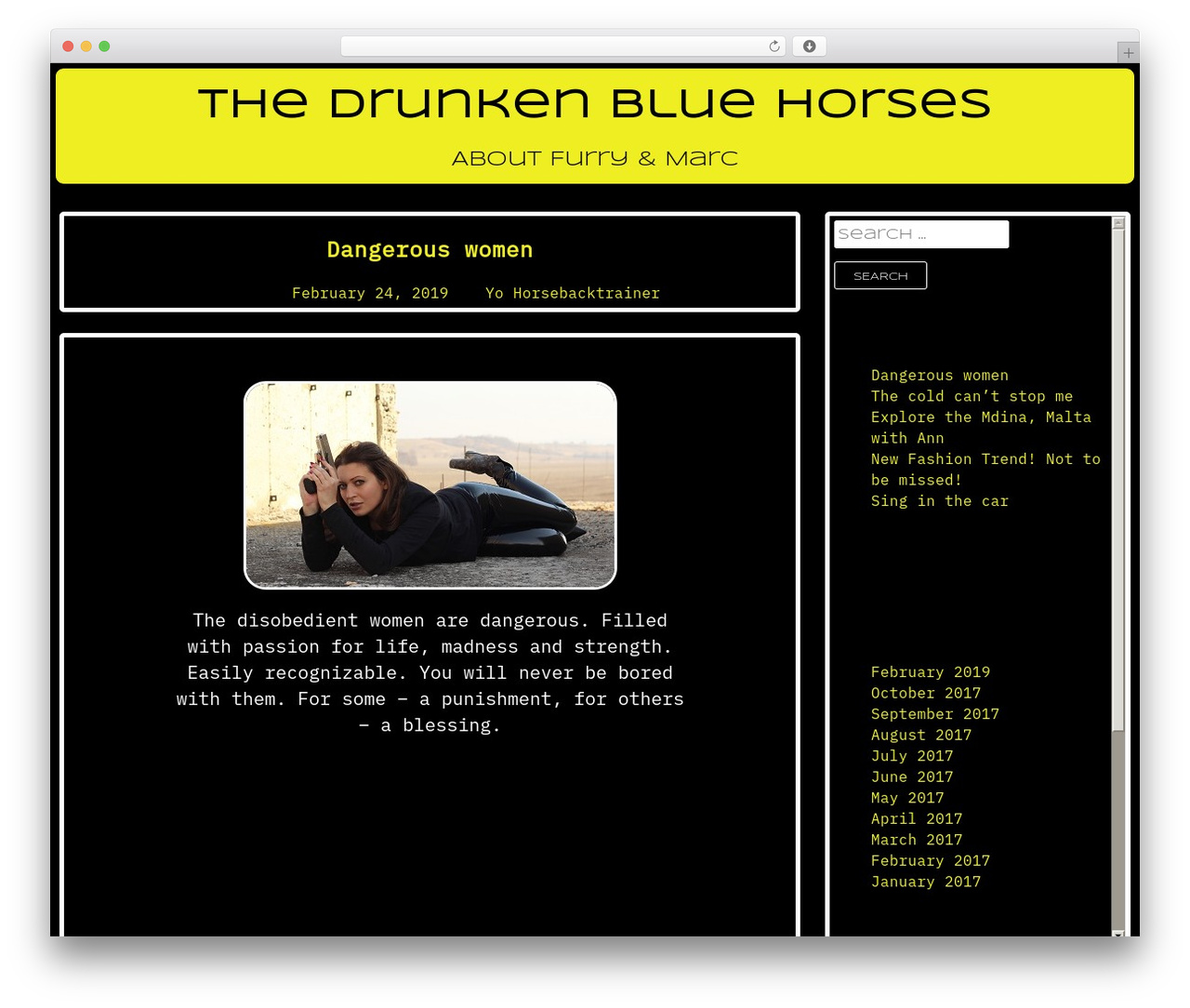 Big Patterns WordPress theme - drunkenbluehorses.com