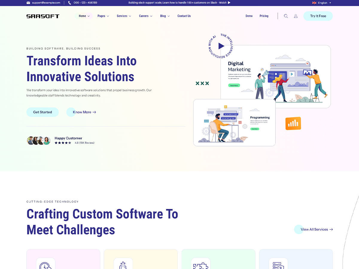 Saasoft WordPress store theme