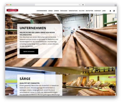 Canvas WordPress theme design - www.moser-holzindustrie.at