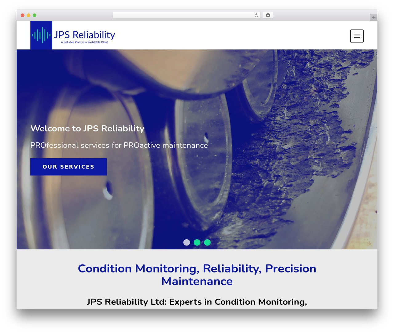 Modern WordPress theme - jpsreliability.com