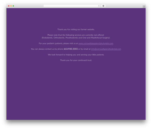 WPized Light WordPress theme - cornwallspecialtydental.com