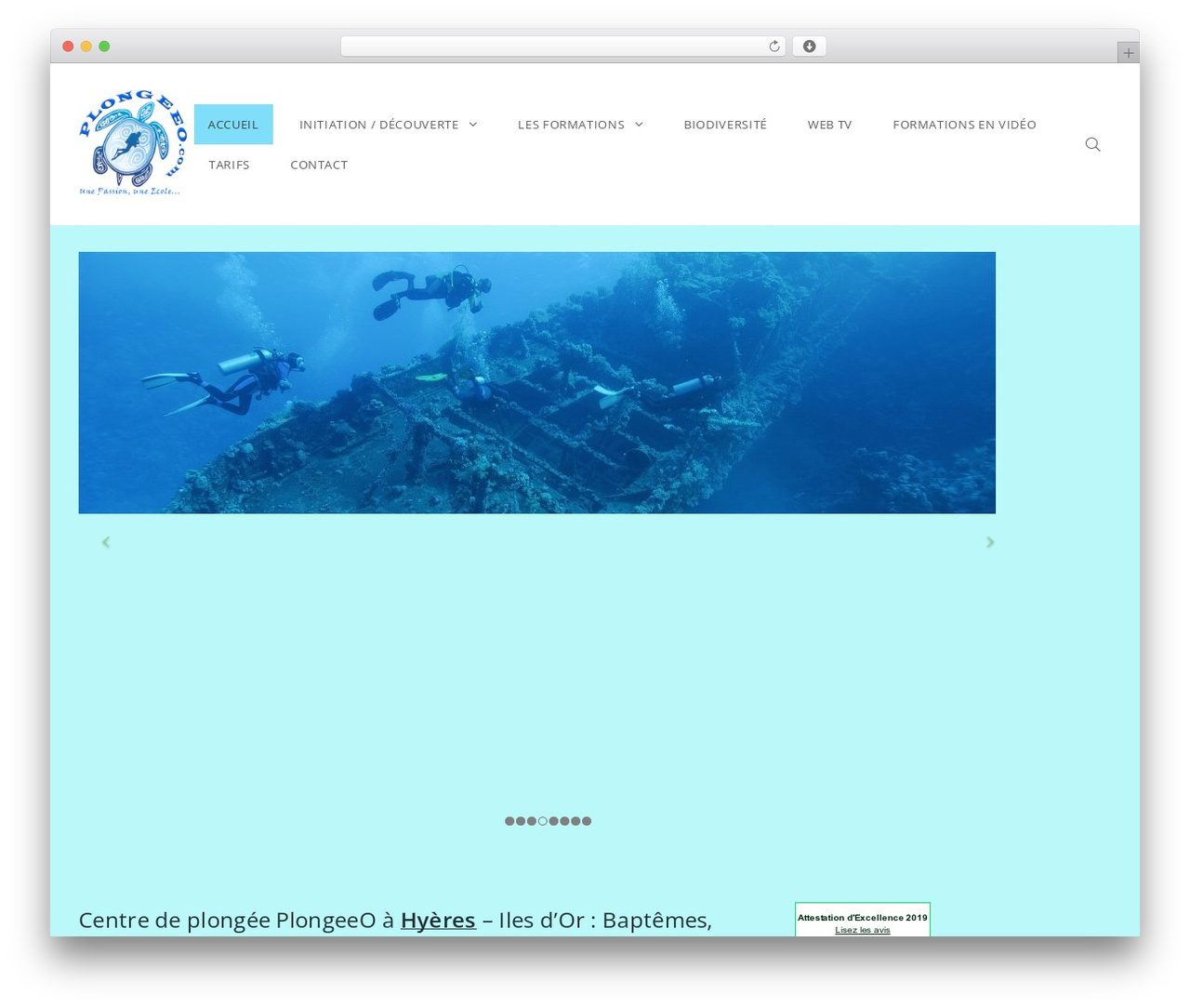 DynamiX WordPress theme - plongeeo.com