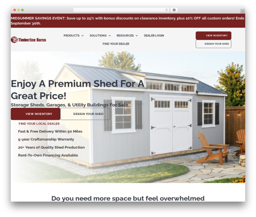 Beaver Builder Theme WordPress theme - timberlinebarns.com