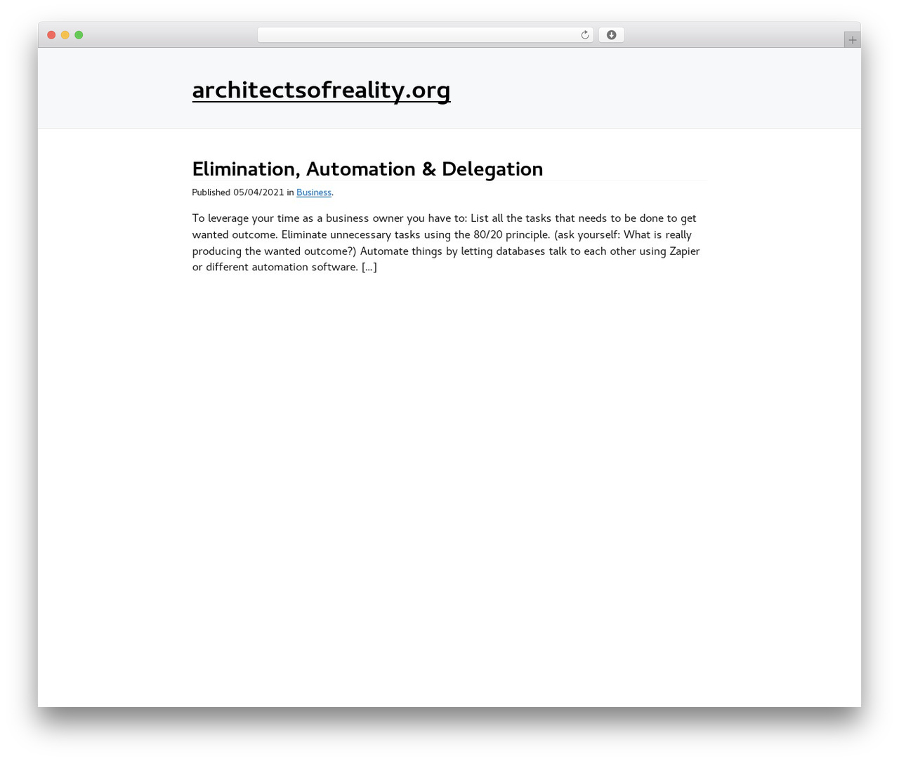 newcss WordPress theme - architectsofreality.org